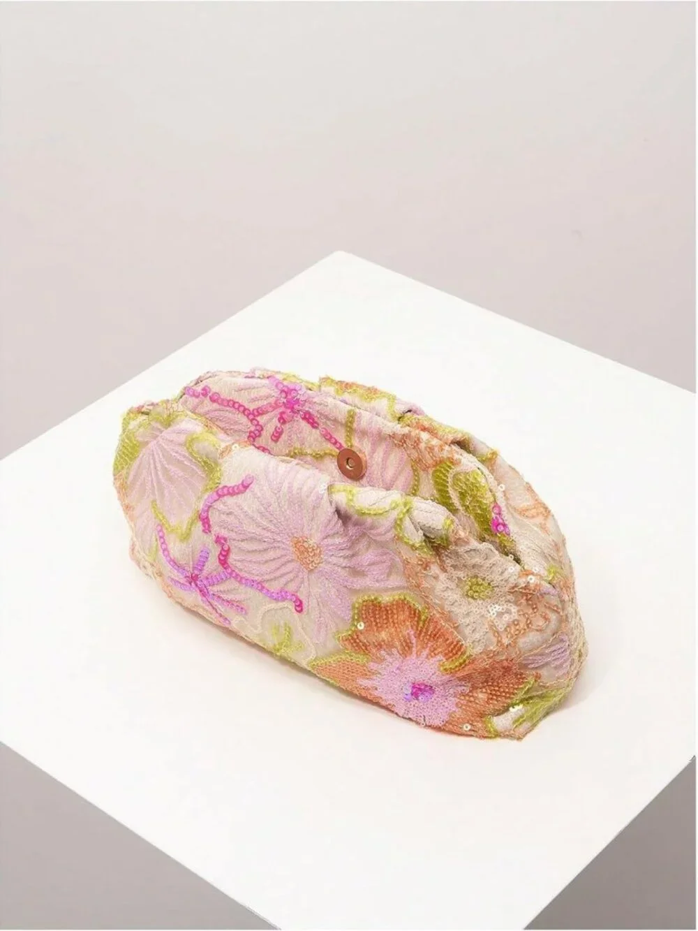 Floral Embroidered Sequin Clutch Purse for Women - Elegant Evening Bag